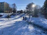 Dolinka na osiedlu Młodych w Olkuszu tętni życiem nawet zimą. To tutaj mieszkańcy przychodzą na sanki i spacery [ZDJĘCIA]