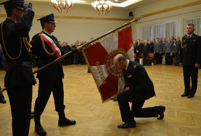 Wczoraj komendant Waldemar Kierzkowski pożegnał kolegów....