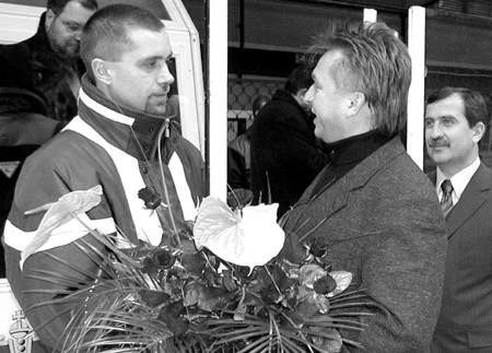 Mirosław Copija został oficjalnie pożegnany przed meczem GKS Tychy z Unią Dwory Oświęcim.   ZBIGNIEW MARSZAŁEK