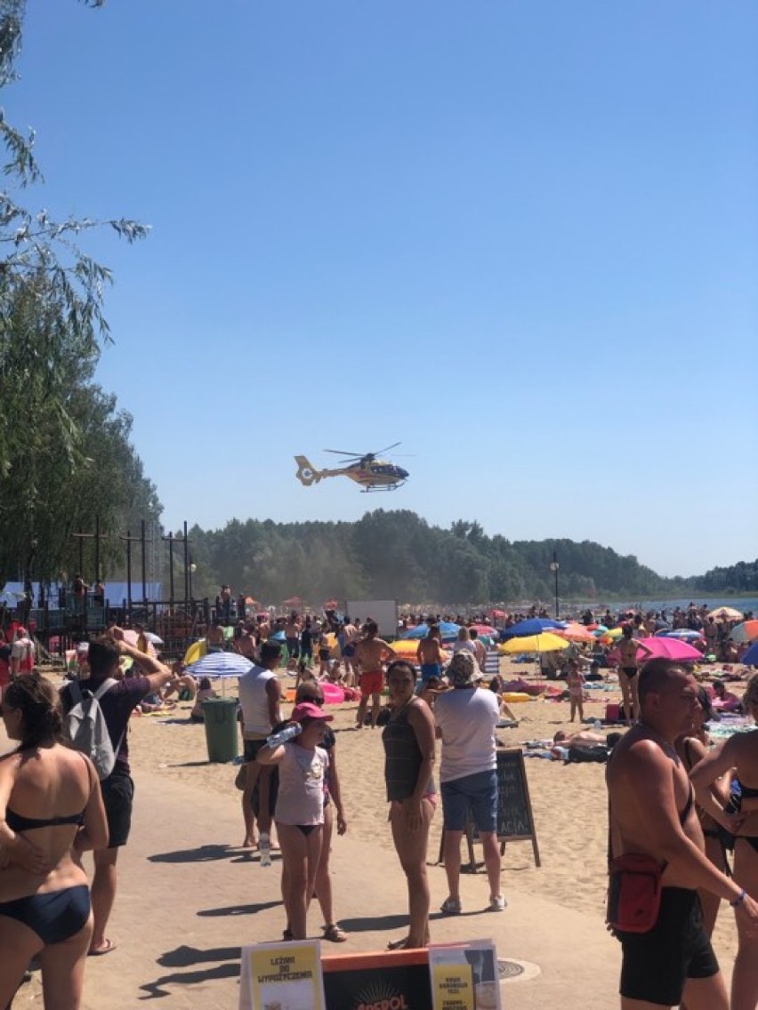 Wypadek w Skorzęcinie. Poszkodowanego do szpitala przetransportowano helikopterem LPR
