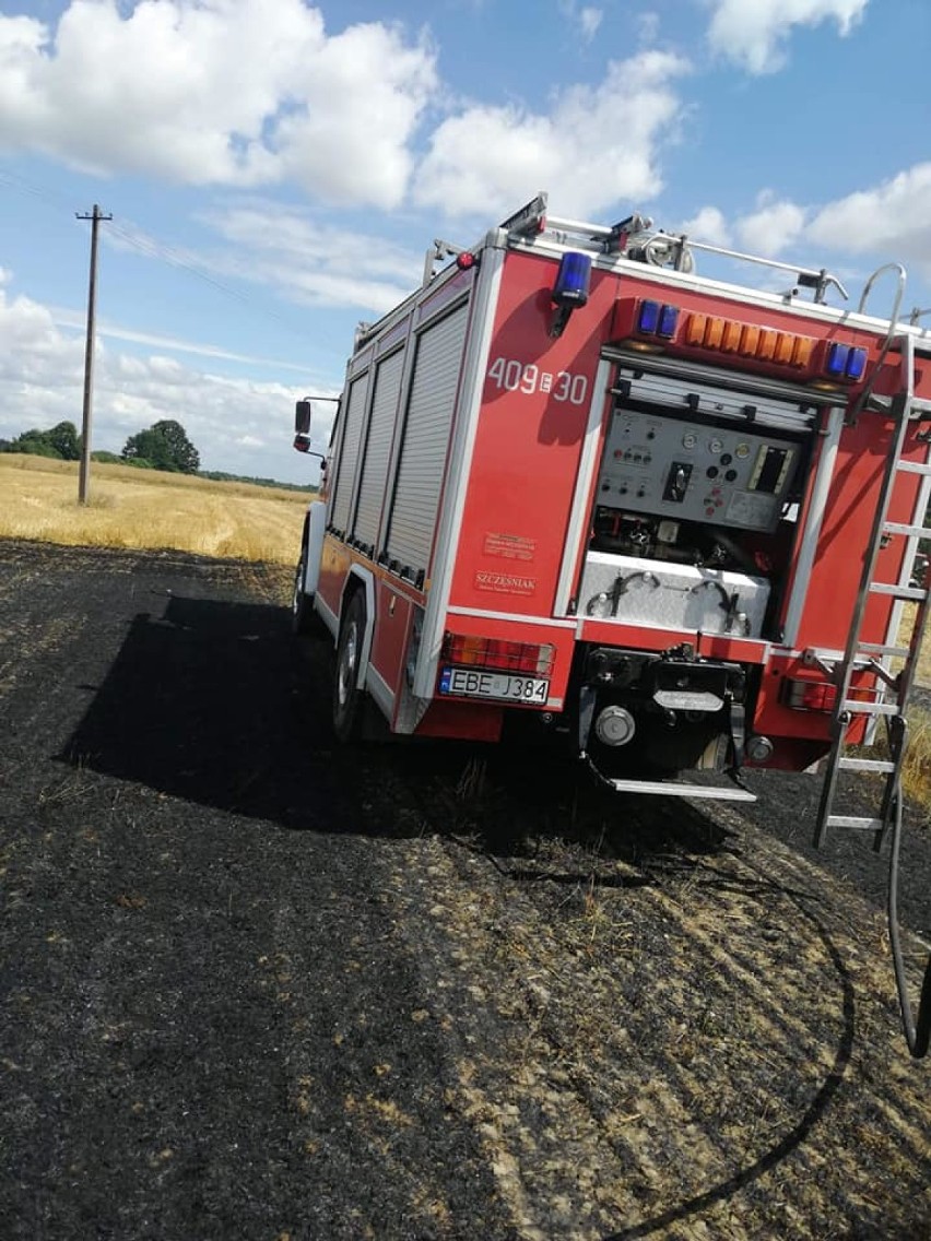 Pożar ścierniska w Suchcicach