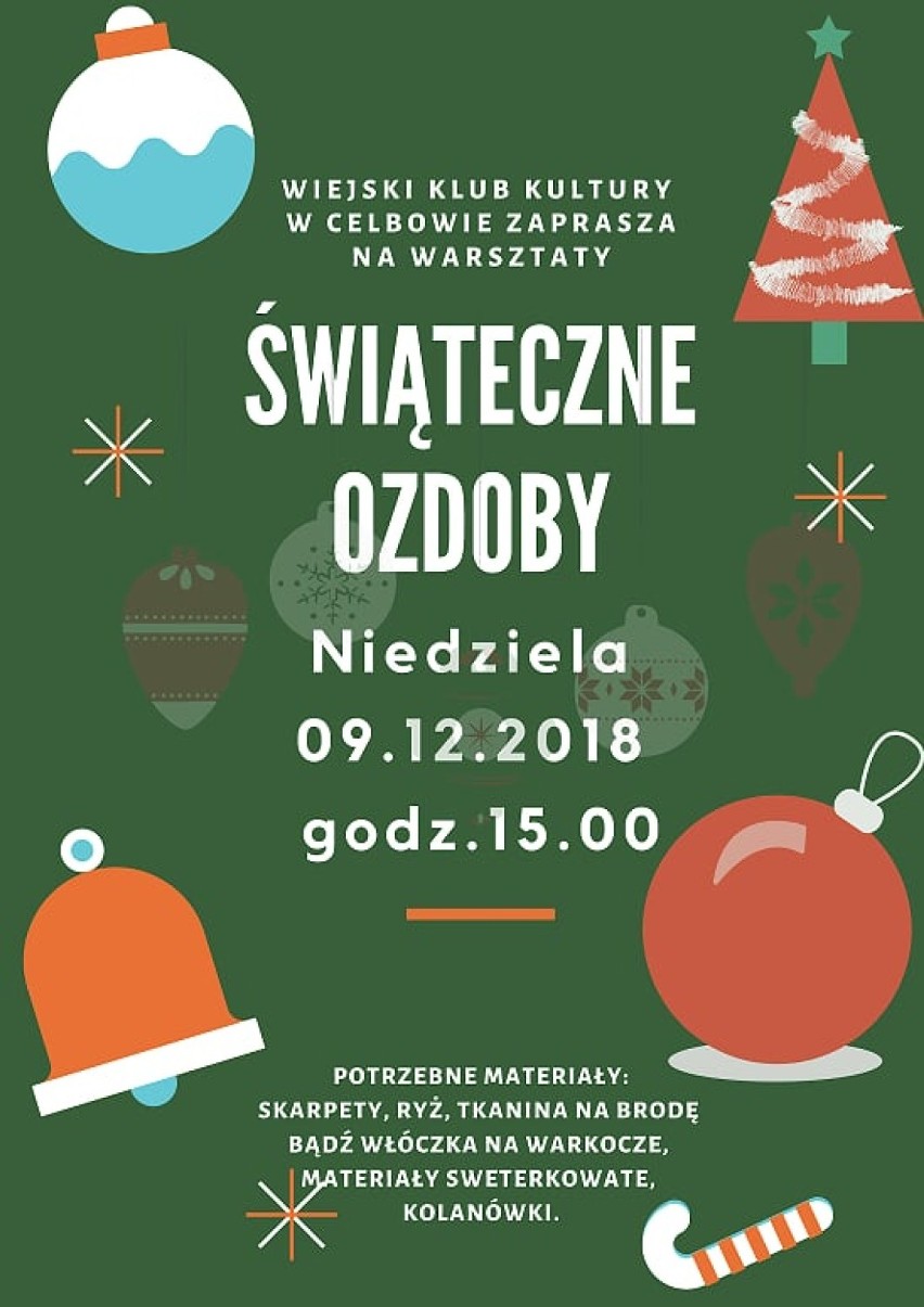 Imprezownik powiatu puckiego, grudzień 2018: świąteczny jarmart, wizyty świętego Mikołaja, wieczór wspomnień i turniej baśki