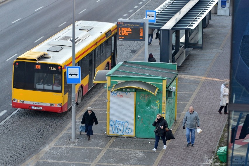 Nieczynny kiosk "Ruchu" zagraca centrum Kielc i zagraża bezpieczeństwu ludzi (ZDJĘCIA)