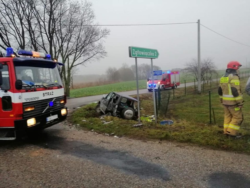 Wypadek w powiecie włocławskim. Zderzenie suzuki z toyotą [zdjęcia]