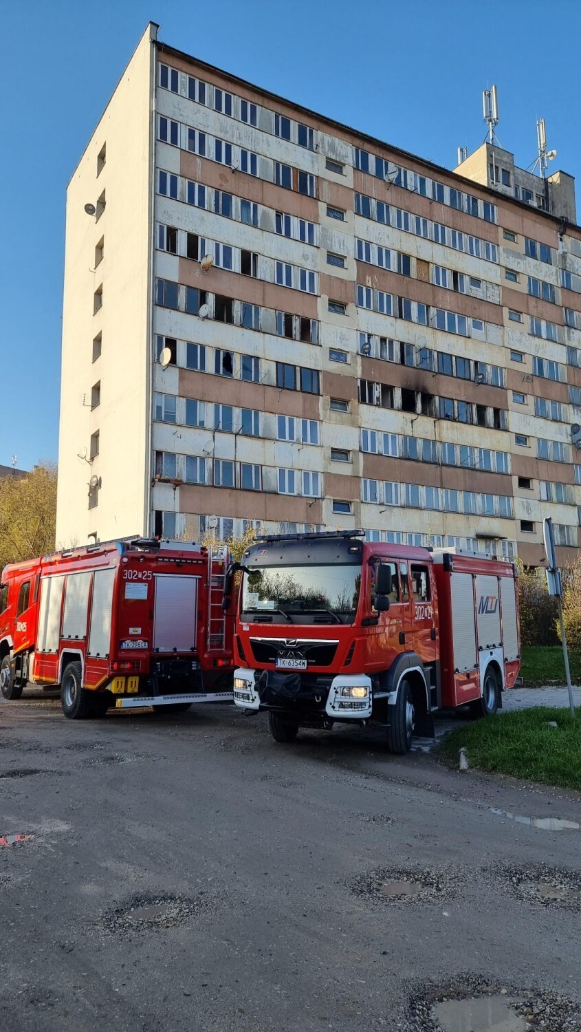 Pożar w wieżowcu przy Młodej 4. W akcji sześć zastępów strażaków. Zobacz zdjęcia