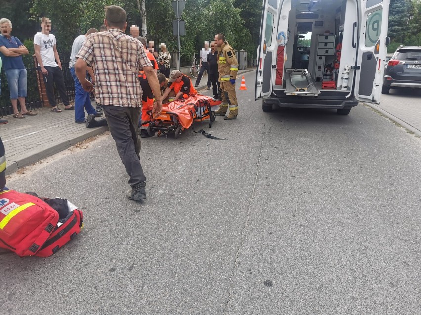 Wypadek motocyklisty w Zgłowiączce