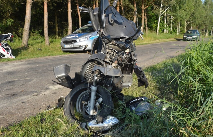 Wypadek w Skłudzewie. Pijany motocyklista sprawcą zdarzenia...