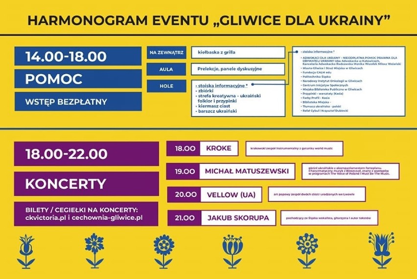 Charytatywny event z koncertem w Cechowni w Nowych Gliwicach. Wszystko to na rzecz pomocy dla Ukrainy. Musicie tam być!