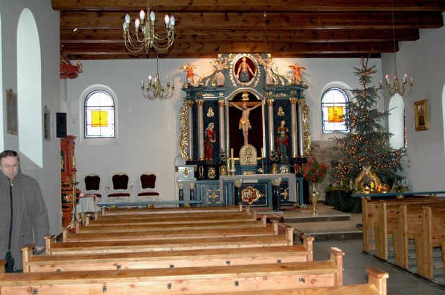 Wnętrze kościoła w Ogorzelinach