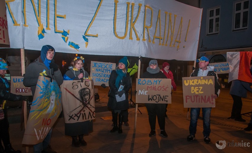 Solidarni z Ukrainą. Manifestacja w Gliwicach