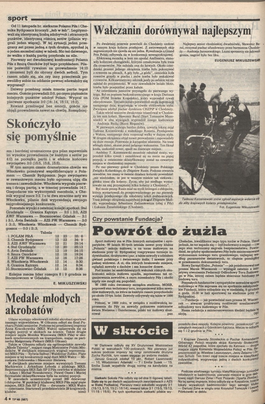 Wybory i szansa dla żużla. Wyjątkowe miss. Tygodnik Pilski, 1990/1991
