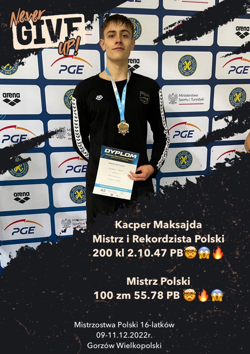 Kacper Maksajda - 5 medali Mpistrzostw Polski i 3 rekordy Polski