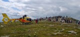 Interwencja ratowników GOPR na Babiej Górze. Pomocy potrzebowała turystka, która w wyniku upadku doznała urazu głowy