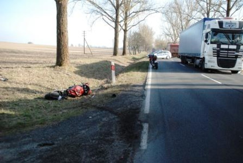 Śmiertelny wypadek motocyklisty