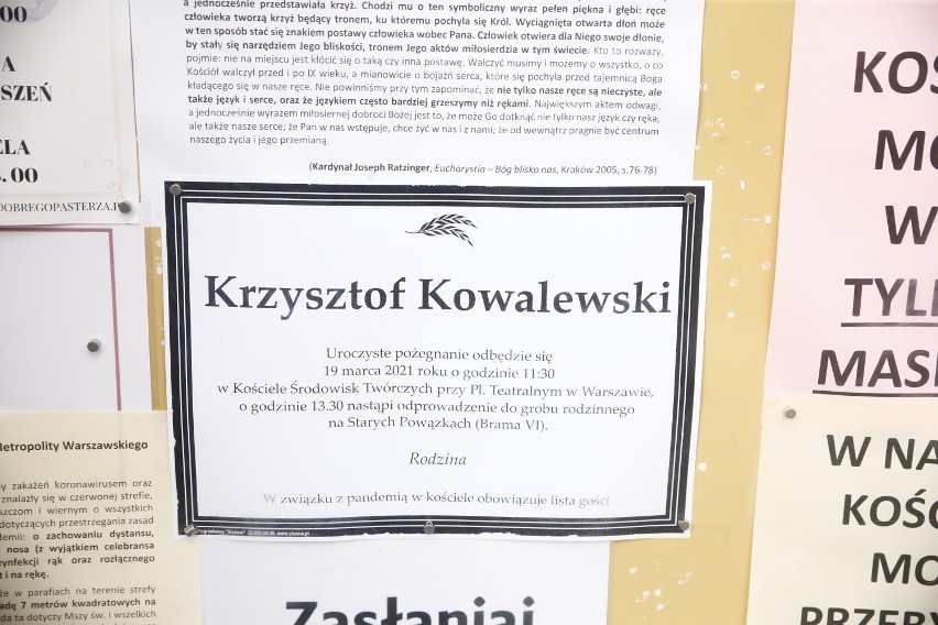 Pogrzeb Krzysztofa Kowalewskiego. Wybitny aktor spoczął w grobie rodzinnym na Starych Powązkach