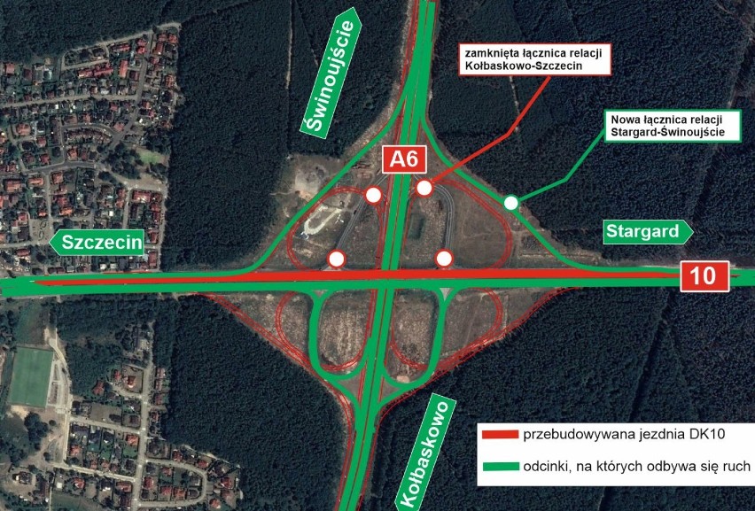 Ważne dla kierowców z Goleniowa i okolic: zmiana organizacji ruchu na węźle Szczecin Kijewo