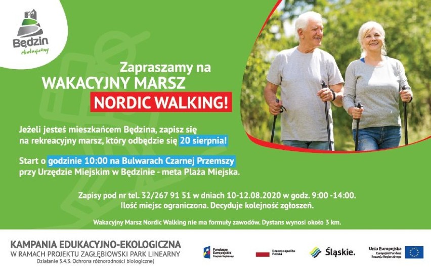 Wakacyjny marsz nordic walking w Będzinie. Warto się wybrać!