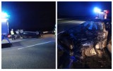 Dachowanie BMW na autostradzie A1 pod Włocławkiem. 3 osoby trafiły do szpitala [zdjęcia]