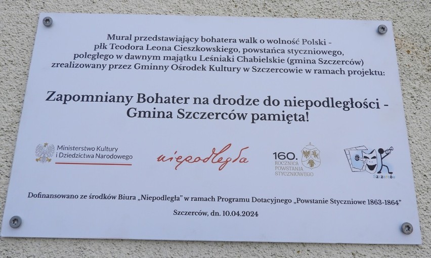 10 kwietnia na terenie gminy Szczerców odbyły się uroczystości upamiętniające płk Teodora Leona Cieszkowskiego