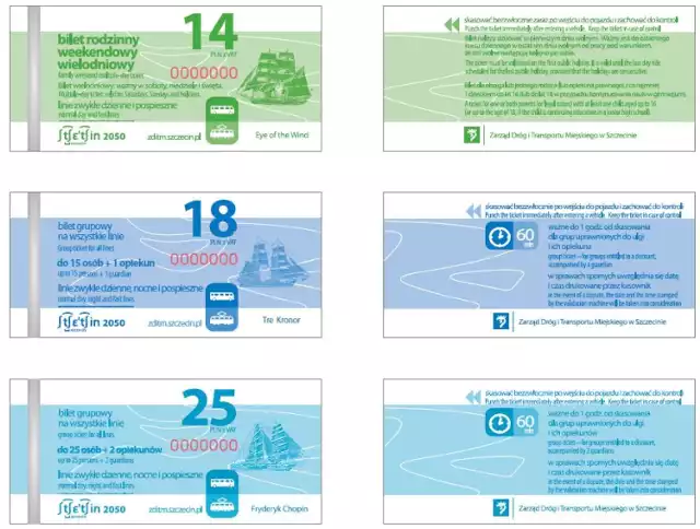 Wzór nowych biletów w Szczecinie