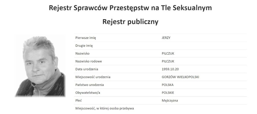 Gorzowianie też są w rejestrze skazanych za przestępstwa na tle seksualnym