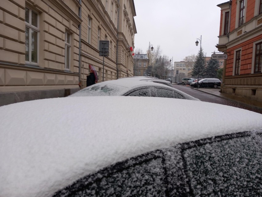 Zima 2022/2023. Pierwszy śnieg w Wadowicach
