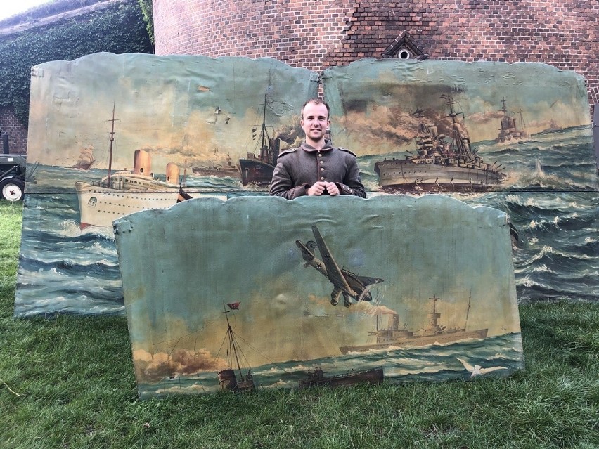 Odkryli malowidła z Marine Flakschule w Świnoujściu. Wielkie obrazy są teraz w Forcie Gerharda