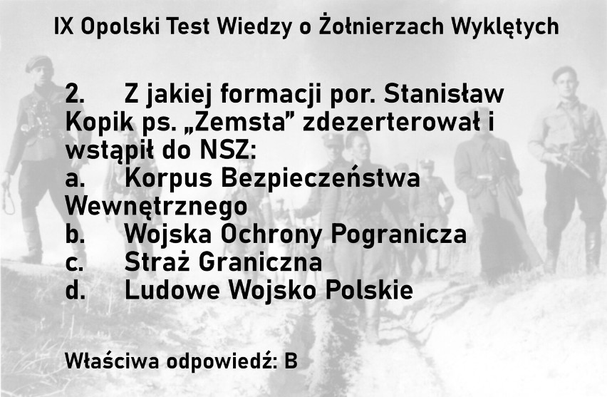 Za nami IX Opolski Test Wiedzy o Żołnierzach Wyklętych. Znamy laureatów. Sprawdź, czy odpowiesz na pytania