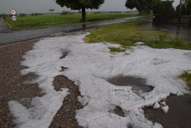 Okolice Lulkowa. To nie śnieg, tylko grad!