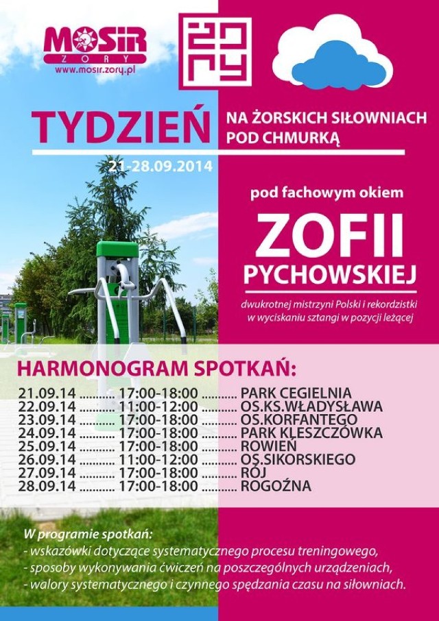 Siłownie pod chmurką Żory: Ćwicz z Zofią Pychowską