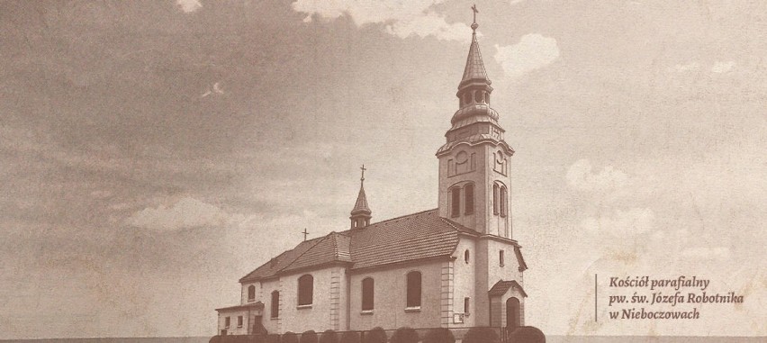 Obecny kościół na archiwalnej fotografii
