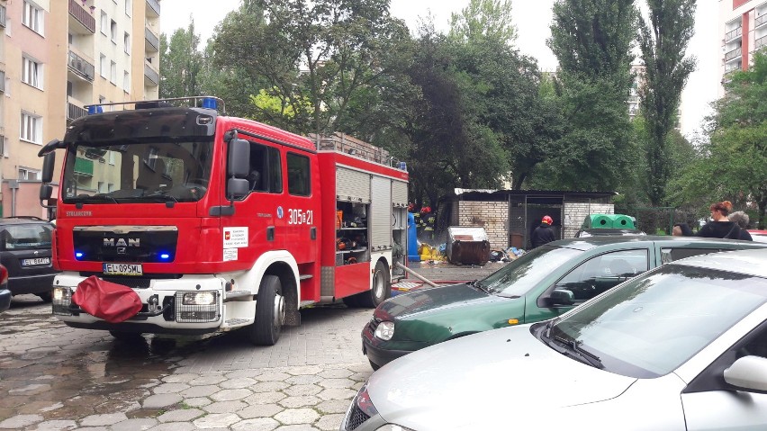 Pożar śmietnika przy ulicy Tatrzańskiej w Łodzi