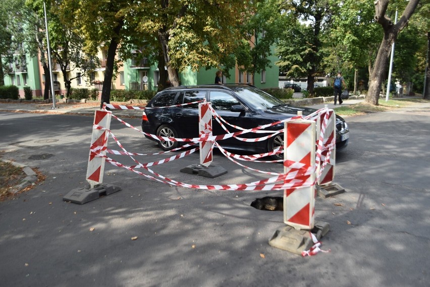 Zapadlisko przy ul. Elektrycznej w Głogowie