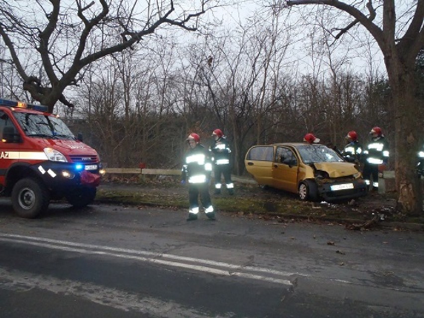 Kierowca uderzył w drzewo na ul. Staszica
