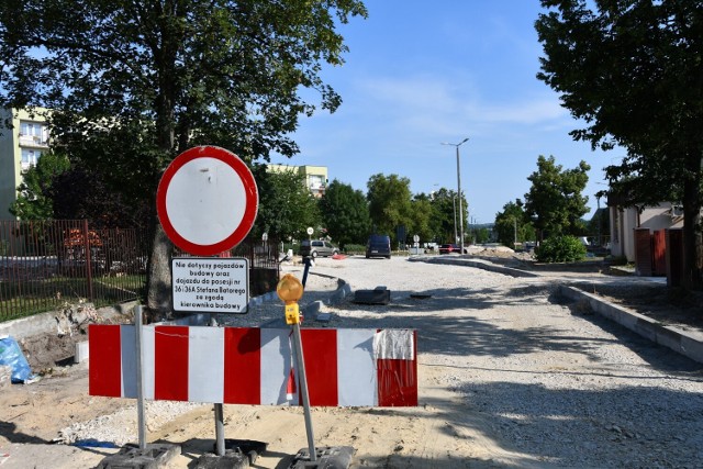 Remont na ulicy Batorego w Busku-Zdroju.