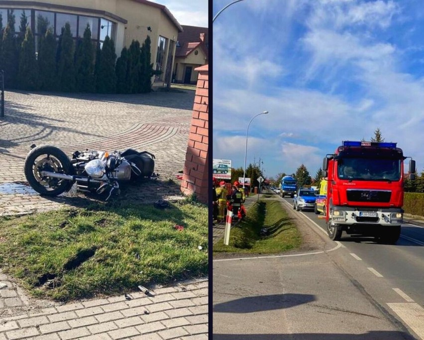 W Szówsku motocyklista zderzył się z samochodem. W wyniku wypadku trafił do szpitala [ZDJĘCIA]