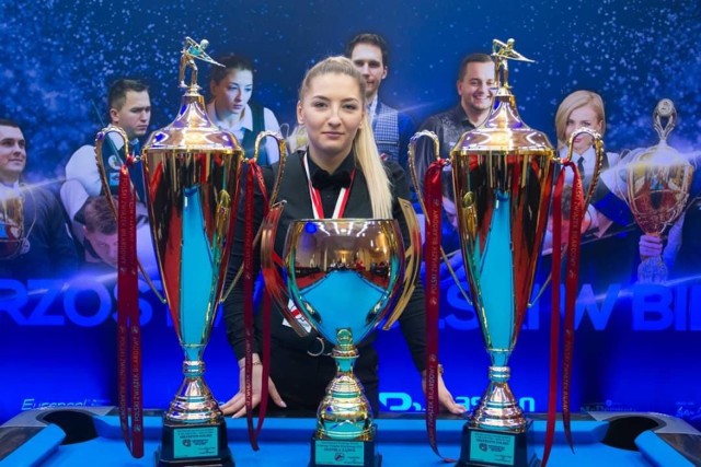 Monika Ząbek zdobyła podwójne złoto na Mistrzostwach Polski w Bilard 2020 w Kielcach.