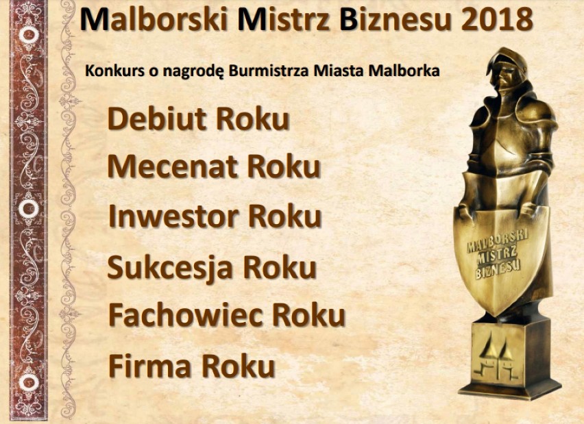 Malbork. 27 nominacji do Malborskiego Mistrza Biznesu 2018. Trwa już głosowanie na Fachowca Roku