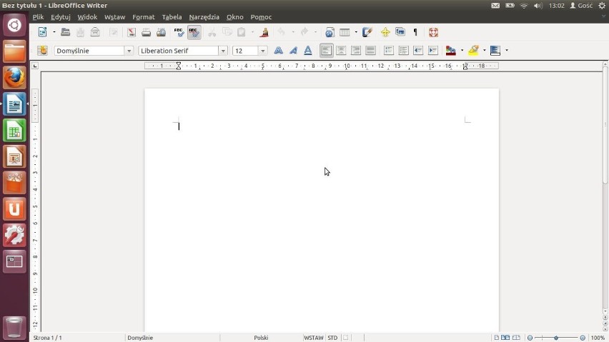 Edytor tekstu Libre Office w wersji 3.5.2