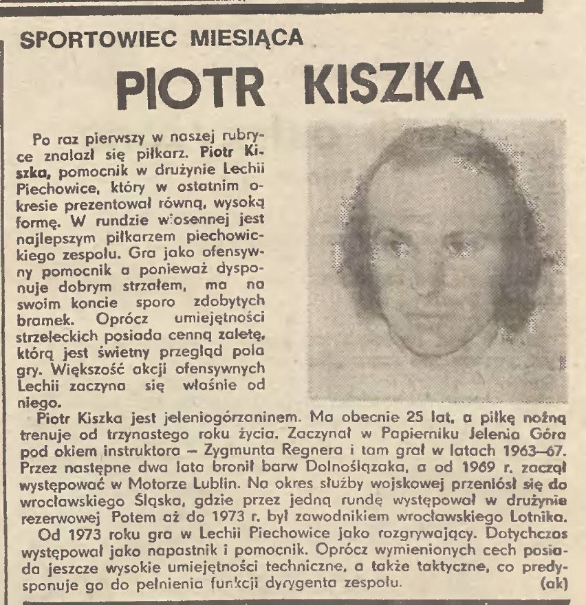 Piotr Kiszka sportowcem miesiąca