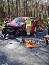 Poważny wypadek na trasie krajowej nr 74. Kierowca busa ranny