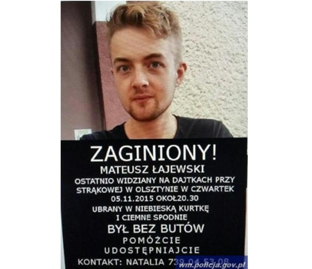 Zaginął Mateusz Łajewski