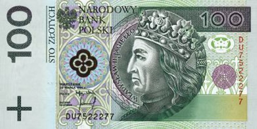 Banknot 100-złotowy z wizerunkiem Władysława II Jagiełły