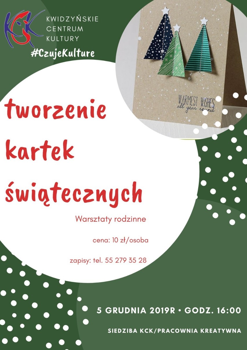 Stwórz swoją kartkę świąteczną na warsztatach rodzinnych w Kwidzyńskim Centrum Kultury!