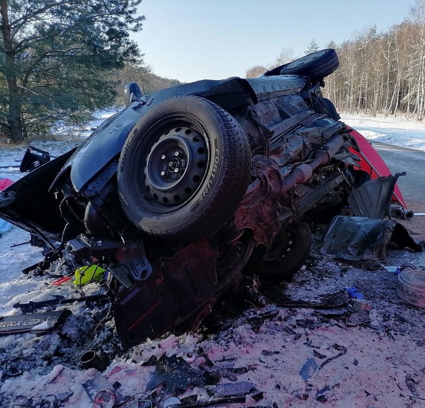 Wypadek 25 grudnia 2021 roku na trasie Szczecin - Chociwel