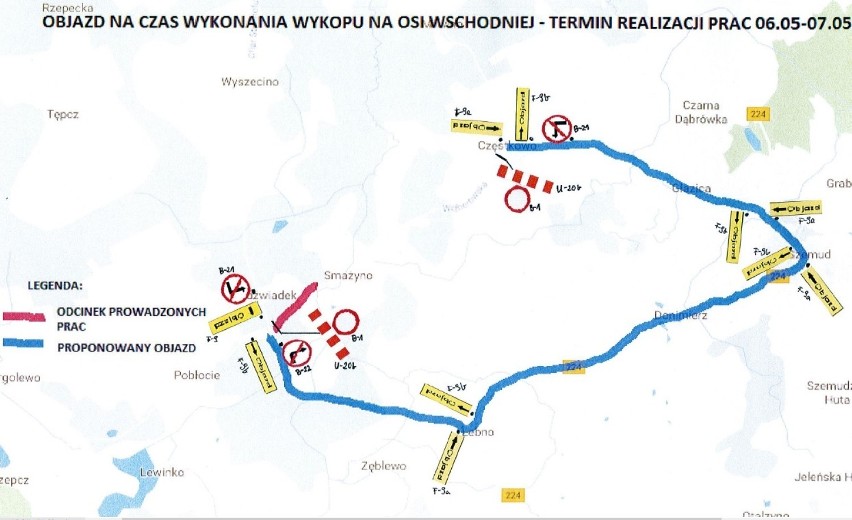 Droga Wejherowo-Linia: drogowcy zamkną na weekend fragment trasy