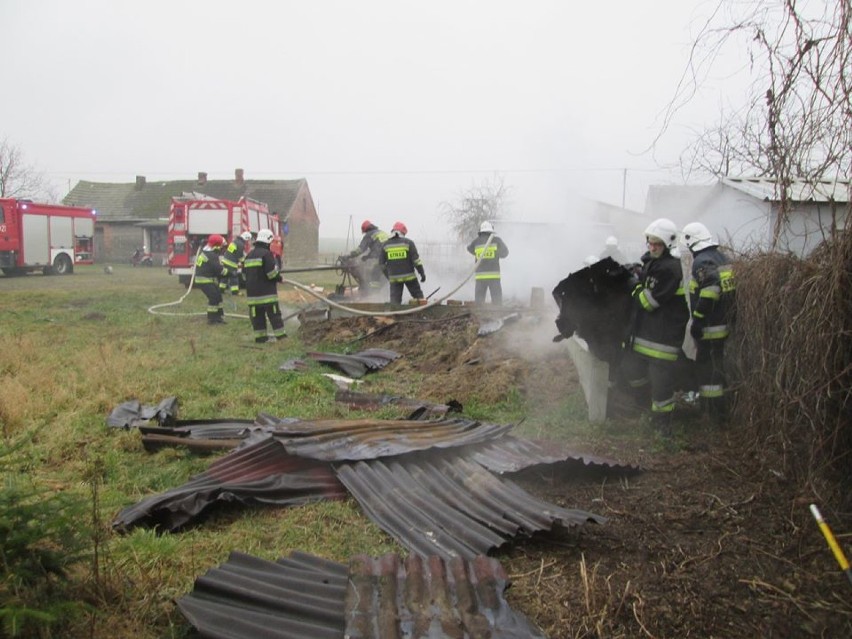 Pożar szopy w miejscowości Słupsko w gm. Mokrsko[FOTO]