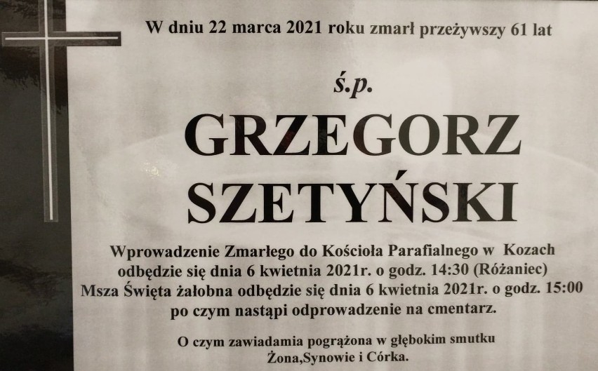 Grzegorz Szetyński, wicestarosta bielski, zmarł w wieku 61...