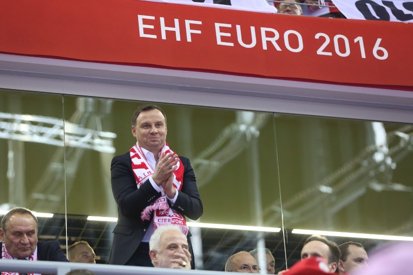 Euro 2016 w piłce ręcznej w Krakowie. Prezydent i VIP-y na trybunach [NOWE ZDJĘCIA]