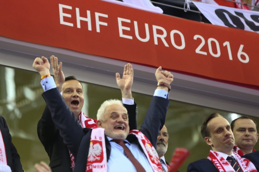 Euro 2016 w piłce ręcznej w Krakowie. Prezydent i VIP-y na trybunach [NOWE ZDJĘCIA]